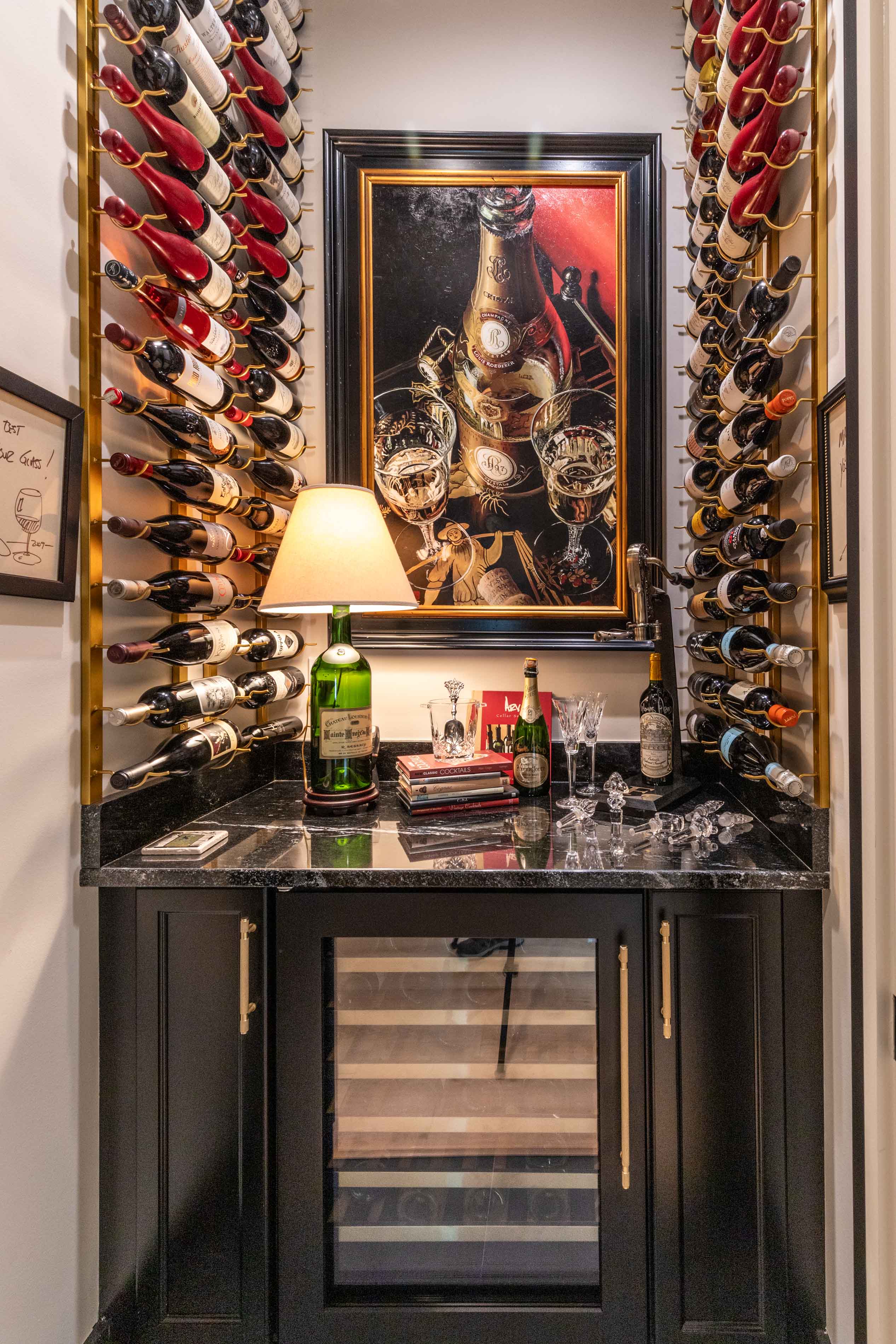 The wine room in the Flemming home in Glenville, NC
