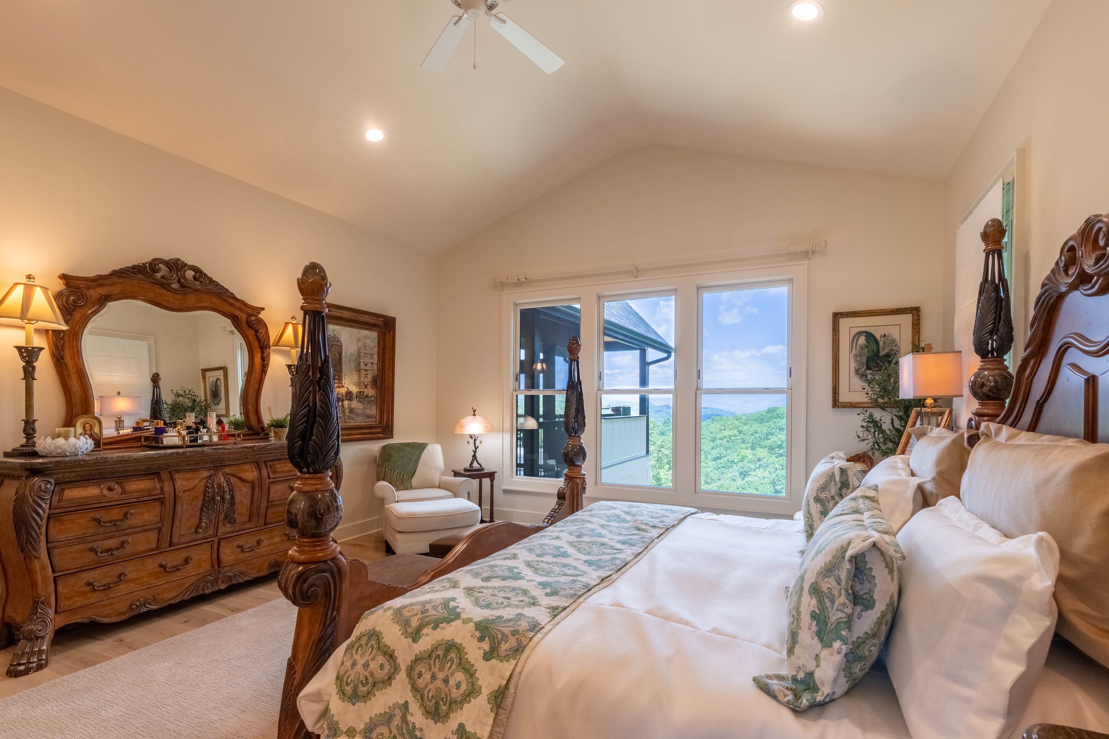 Main bedroom of the Flemming home in Glenville, NC. 