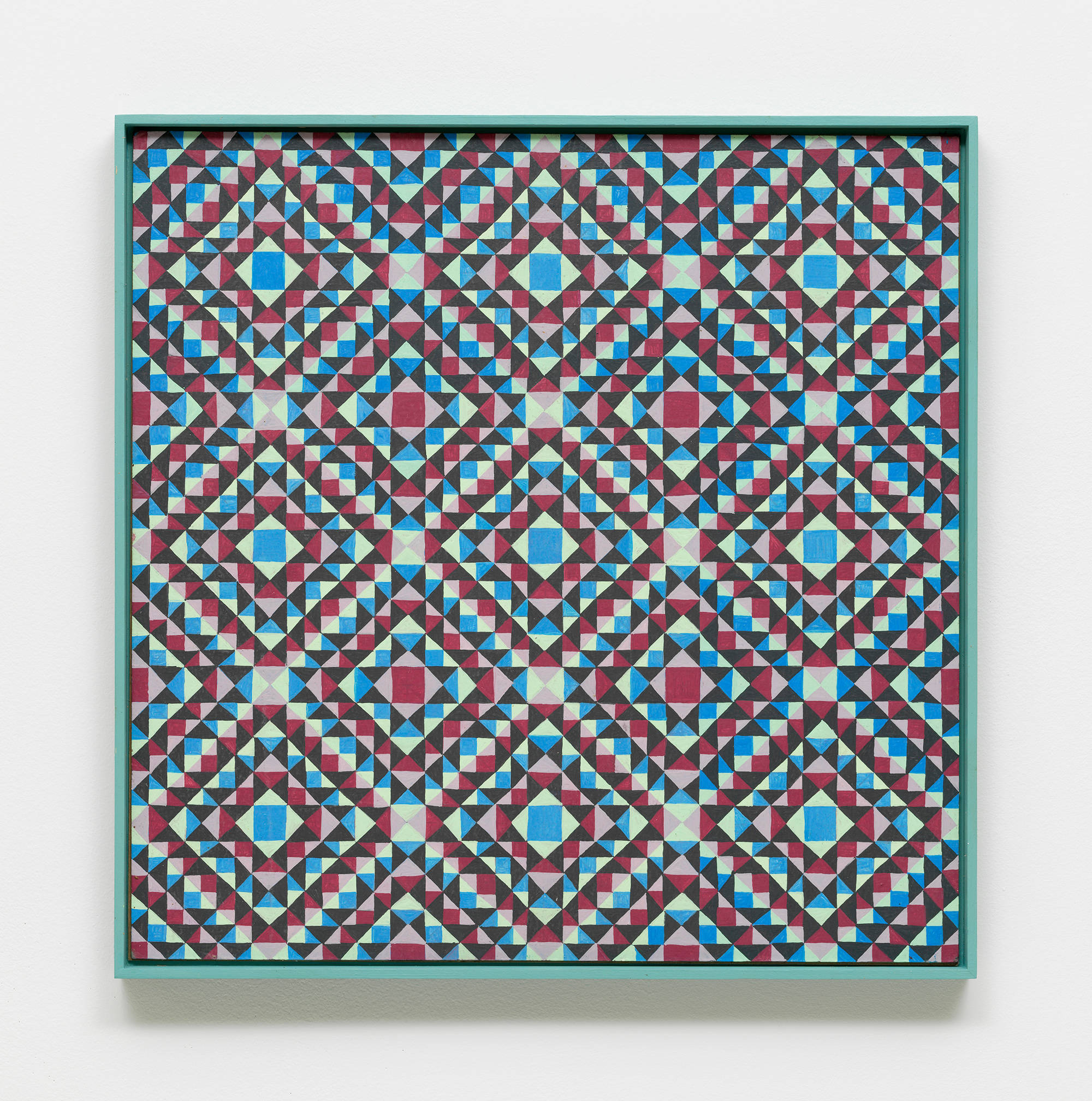 image of a blue and purple absrtract gridded painting by Matt Hoyt