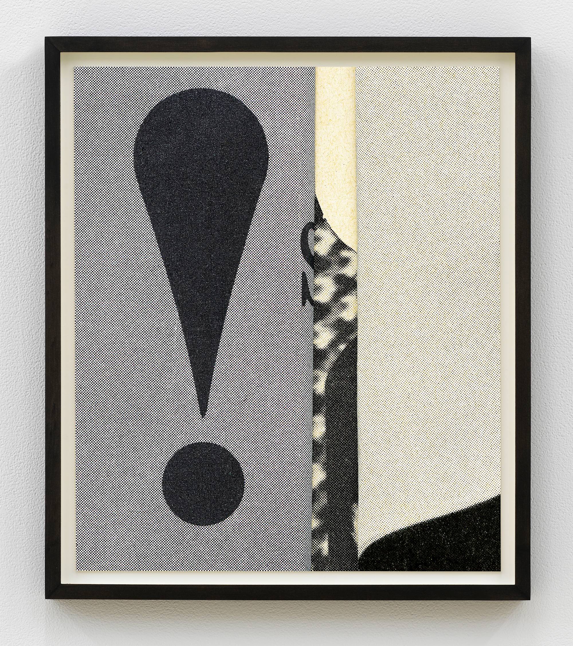 Erica Baum
Exclamation Point, 2025
(Fabrications)
Archival pigment print
20 ¾ × 18 × 1 ½ in. (52.71 × 45.72 × 3.81 cm)
Edition of 6 + II AP
