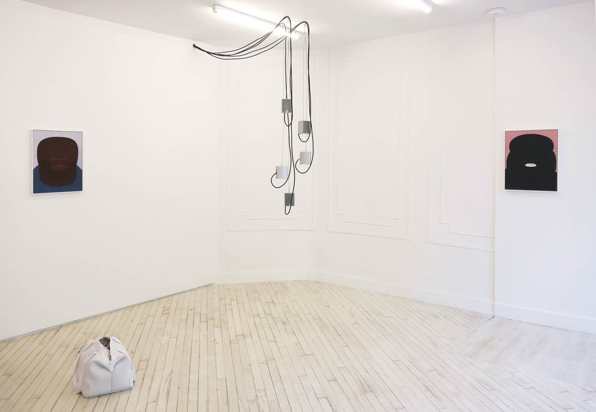 Installation view: Lui Shtini, Qon, 2014; Joel Dean, Untitled, 2014; Joseph Grigely & Amy Vogel, You, 2001; Lui Shtini, Muzg, 2014 