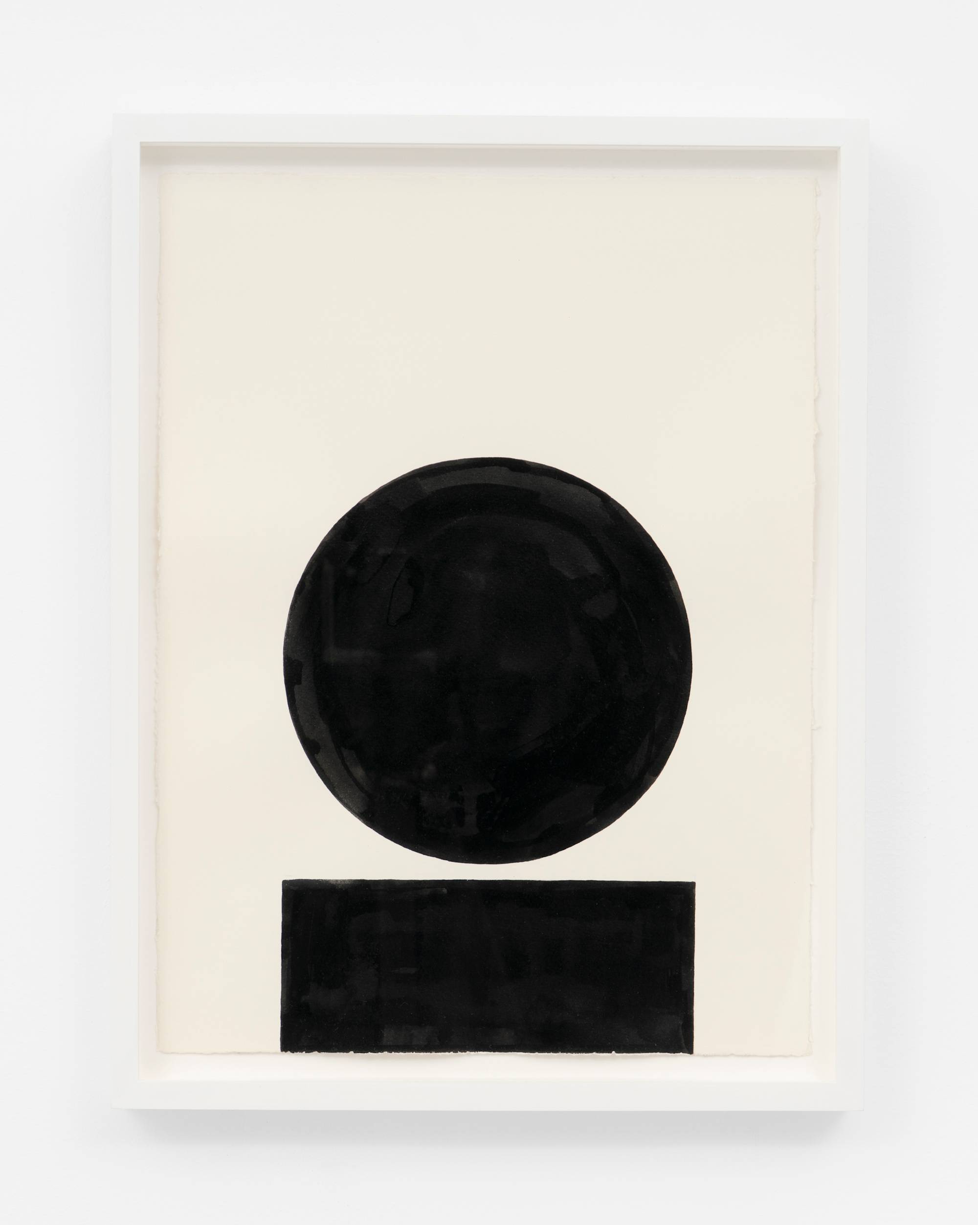 A stark ink drawing of a cropped "i" in a white frame.