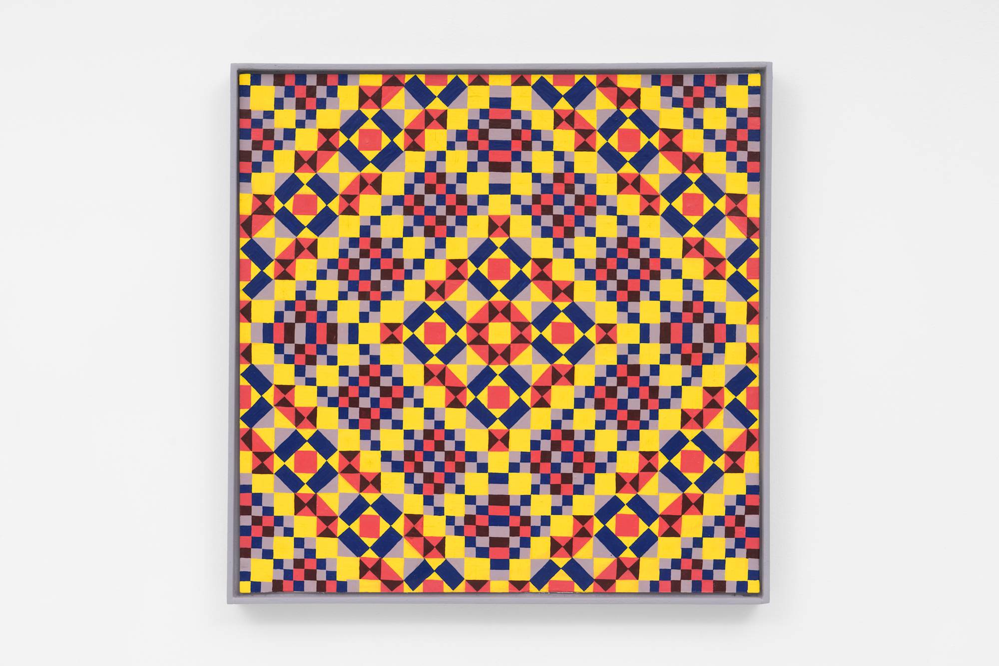 Matt Hoyt, Untitled, 2025, Tempera on museum board, acrylic on wood frame, 18 ¾ × 18 ¾ in. (47.63 × 47.63 cm)
