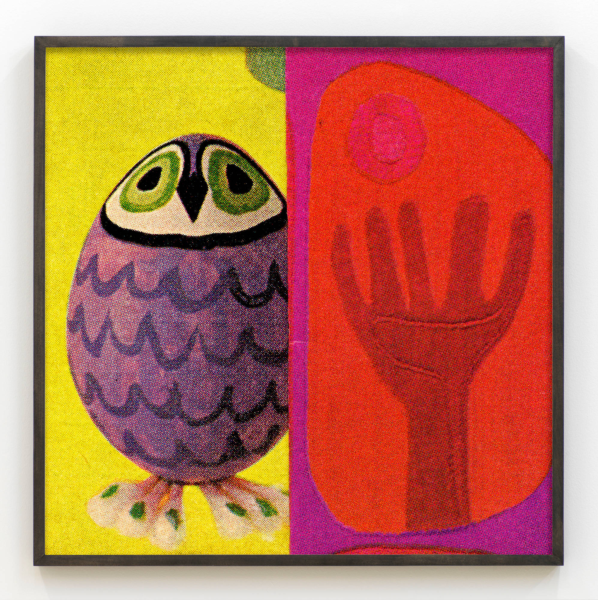 Erica Baum, Purple Egg Red Hand, 2022, (Fabrications), Archival pigment print. 16 × 16 in., Edition of 6 + II AP