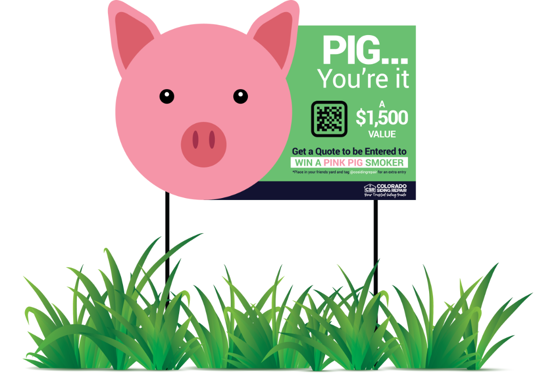 Pig yard sign graphic