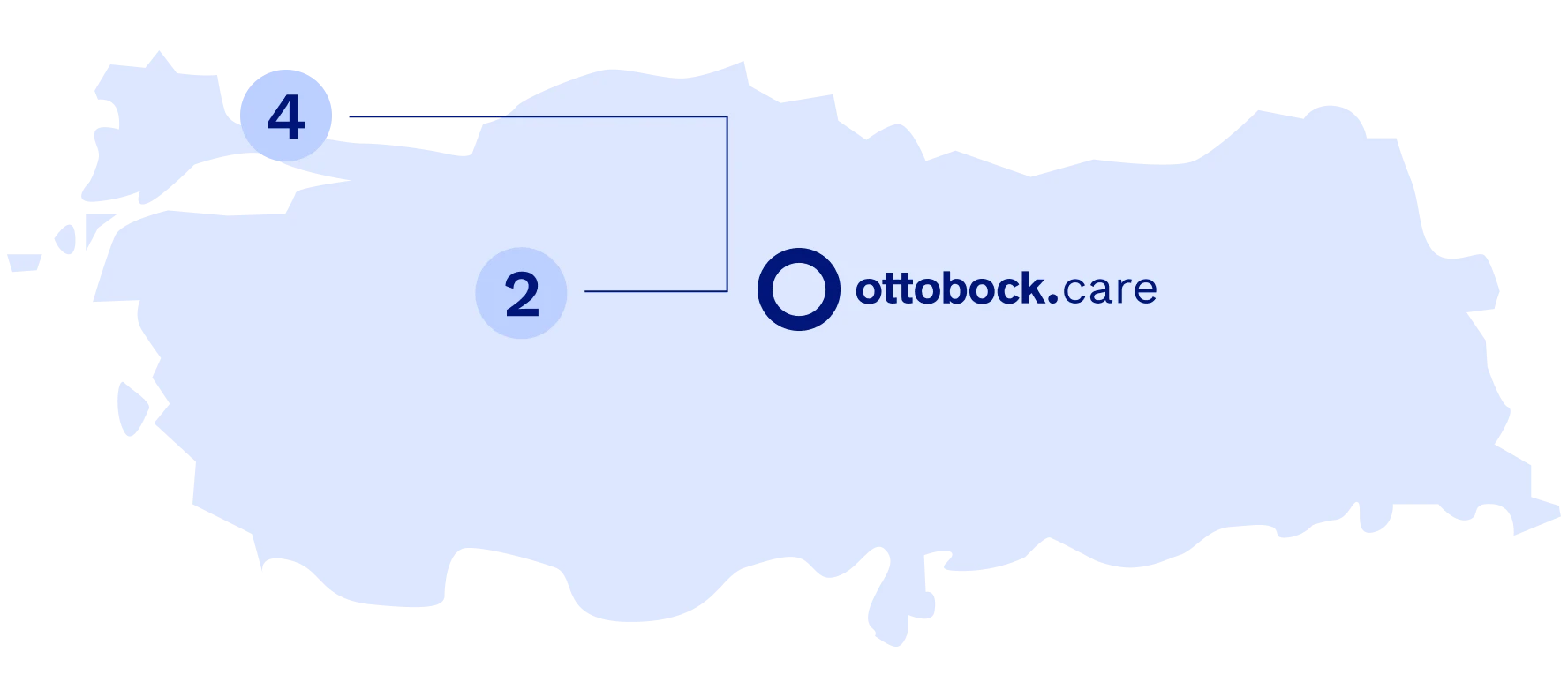 Map with locations in Türkiye