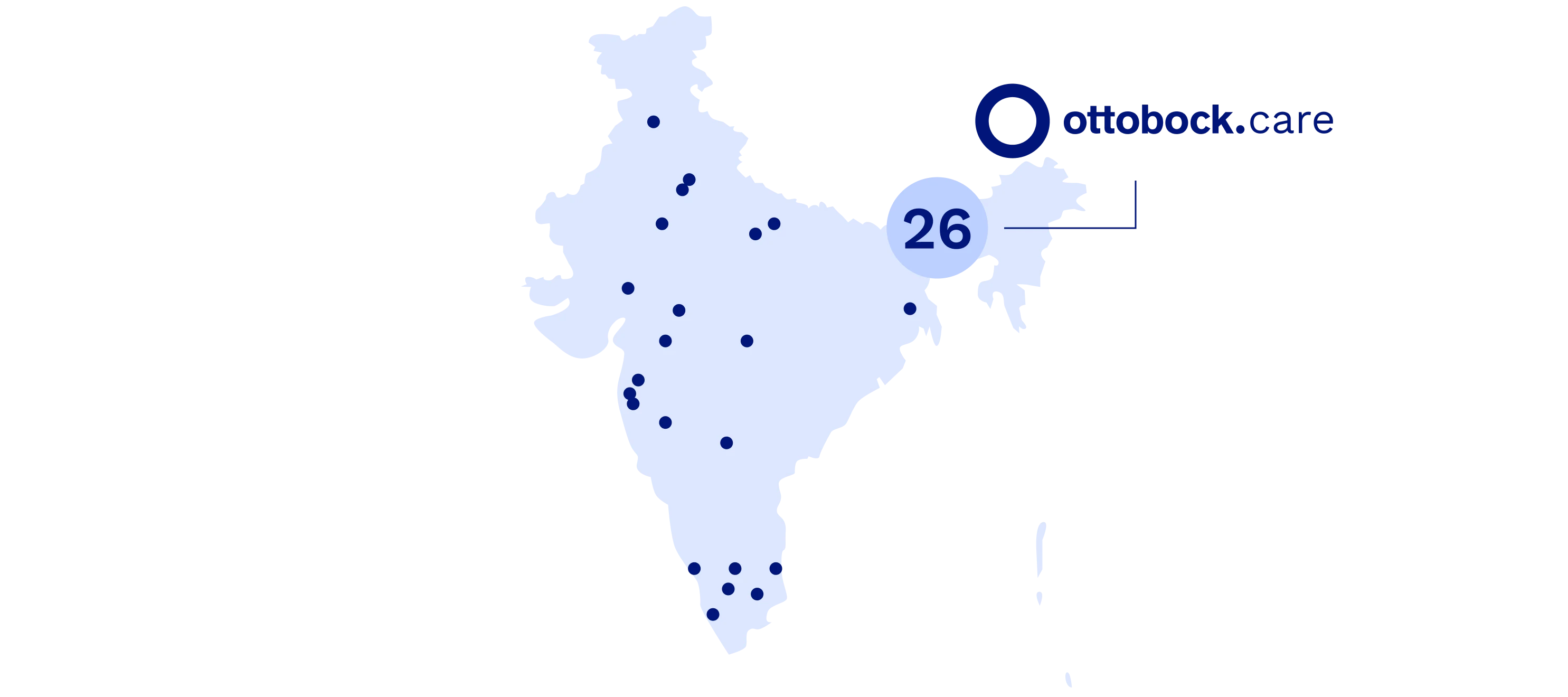 Map with locations in India