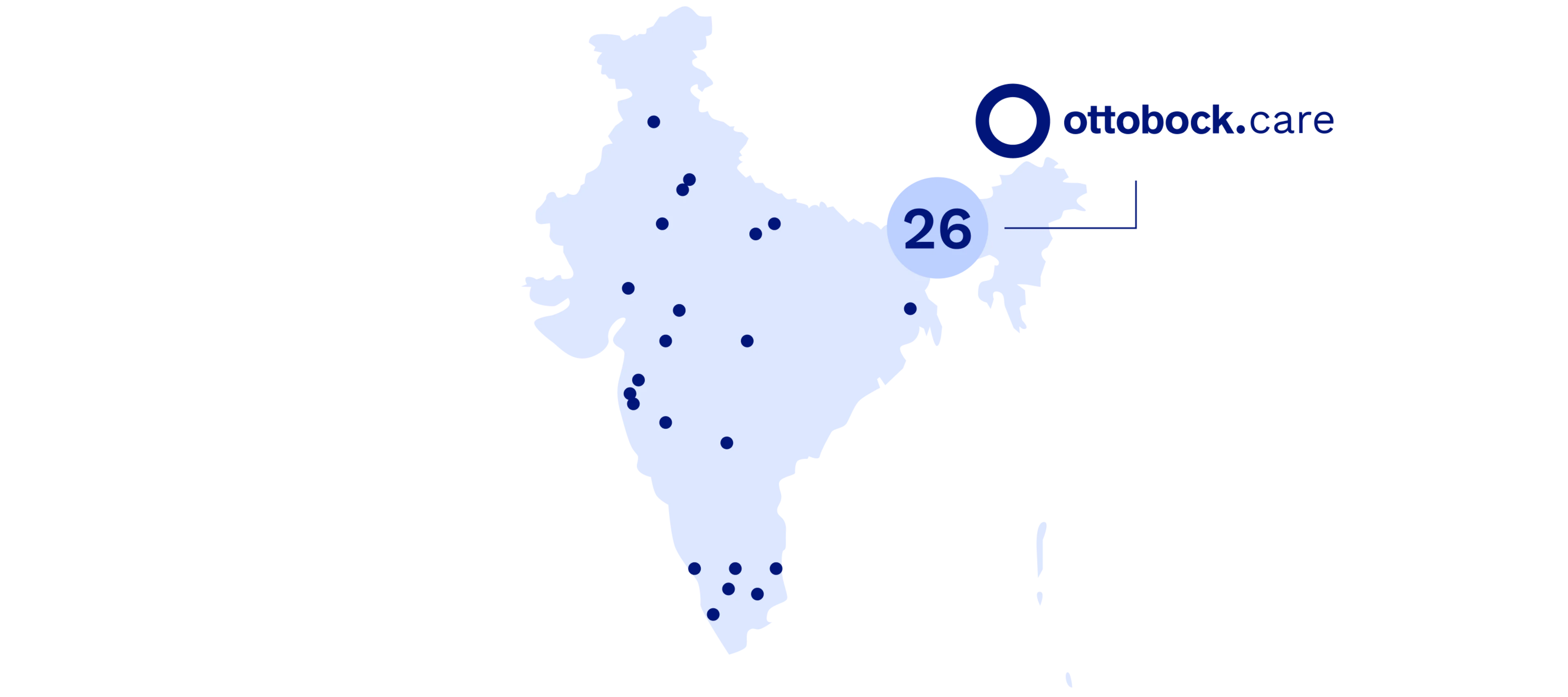 Map with locations in India