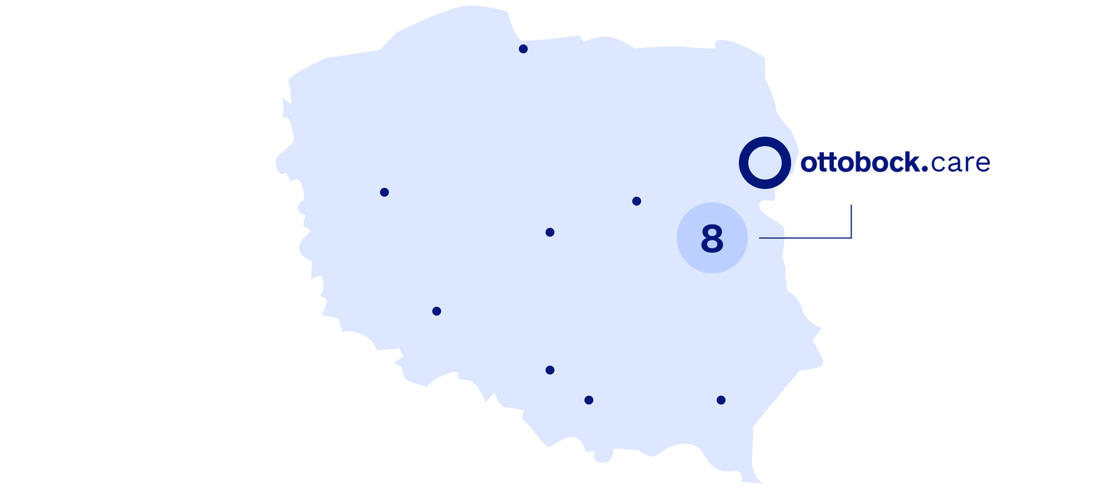 Map with locations in Poland