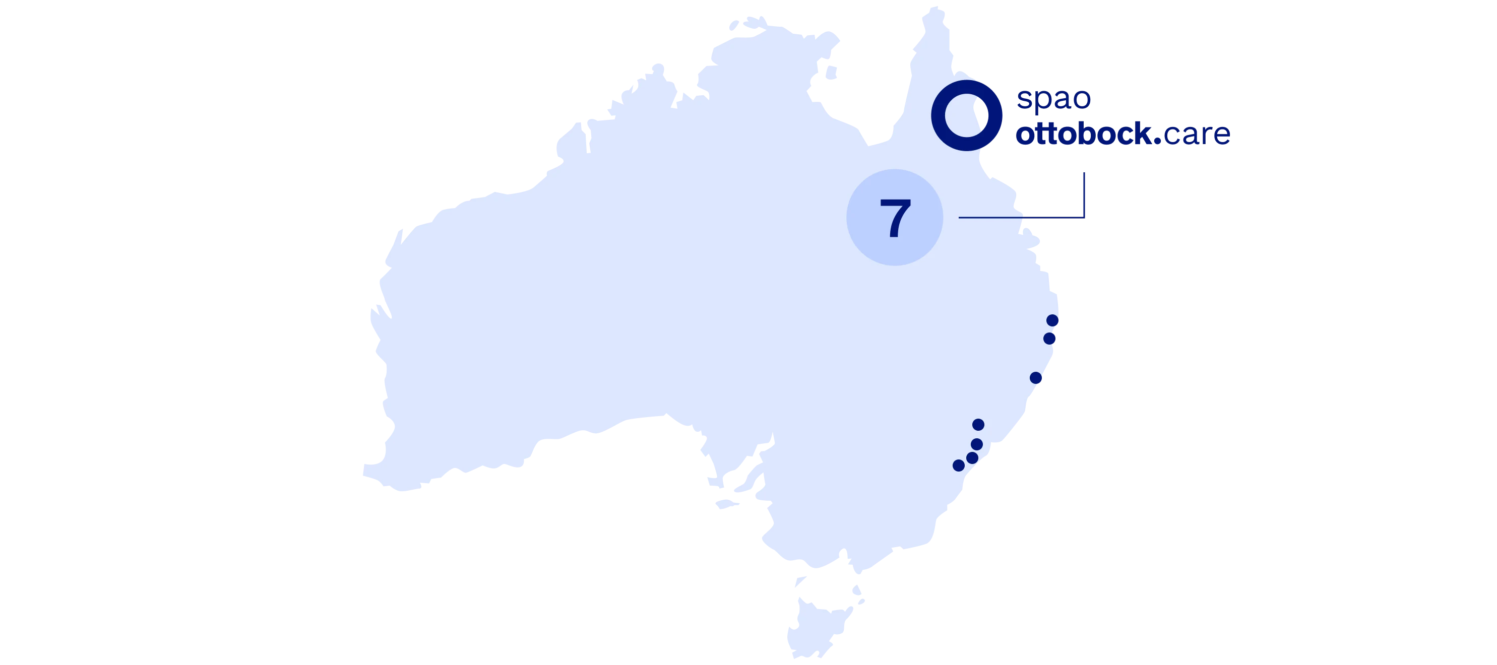 Map with locations in Australia