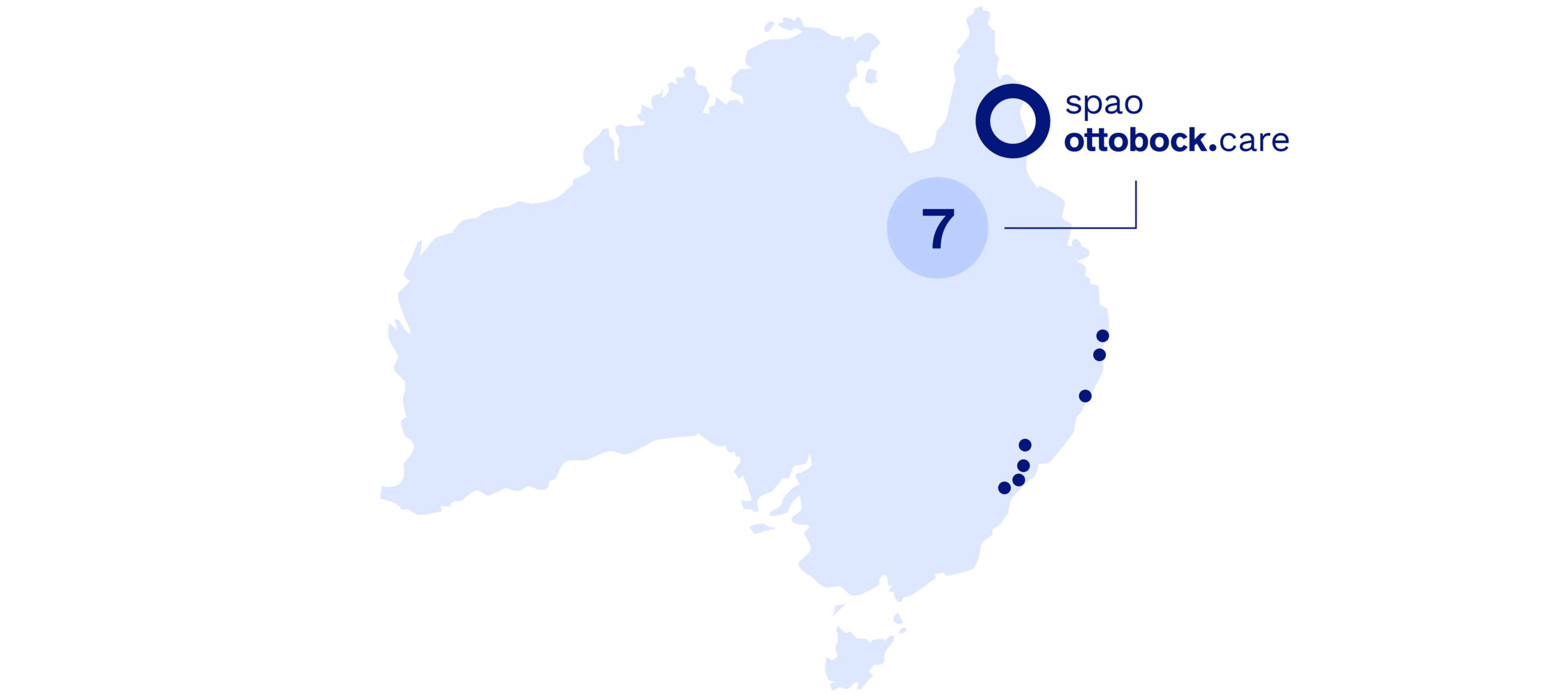 Map with locations in Australia