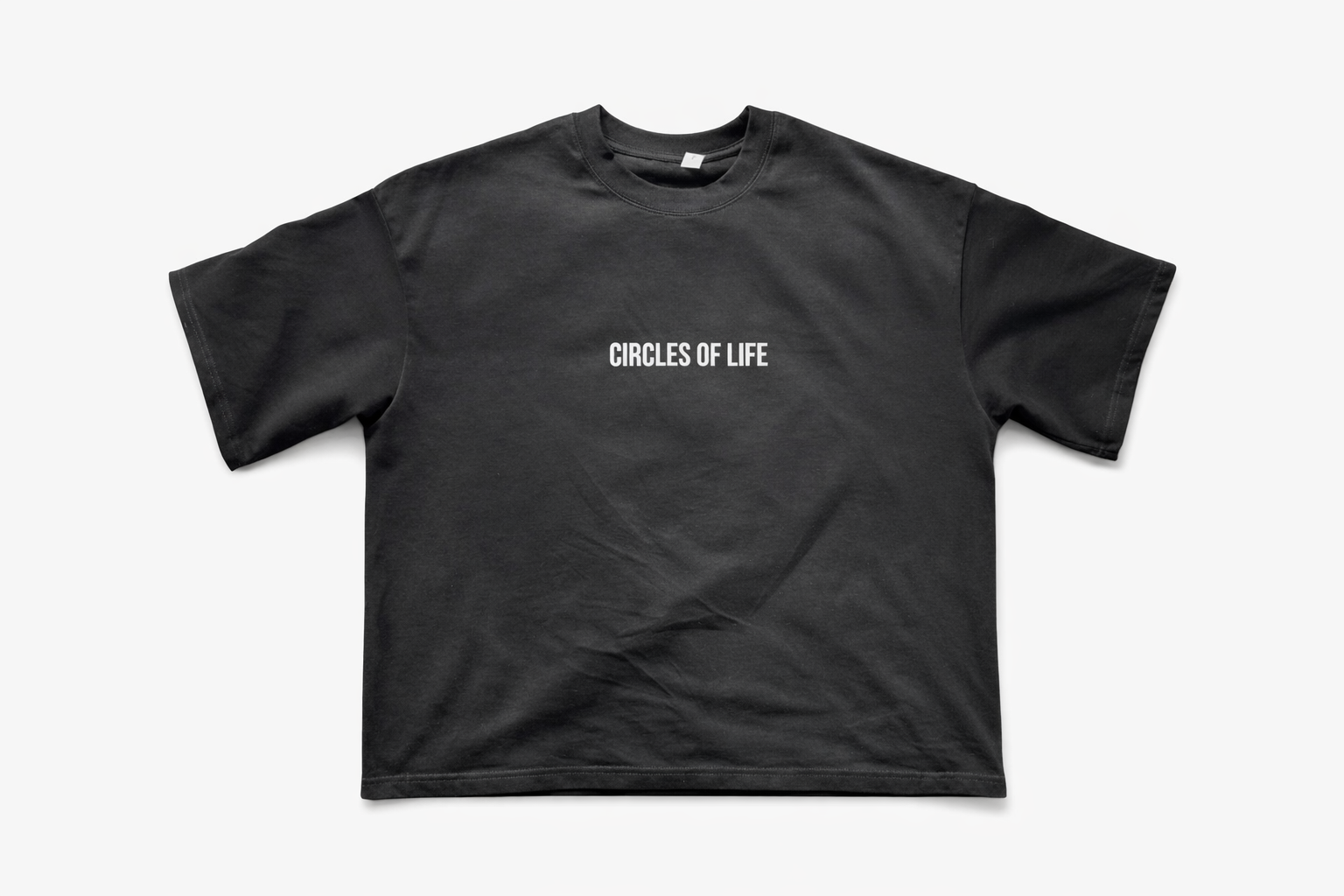 CIRCLES OF LIFE Oversized T-Shirt – Black / 280g Cotton