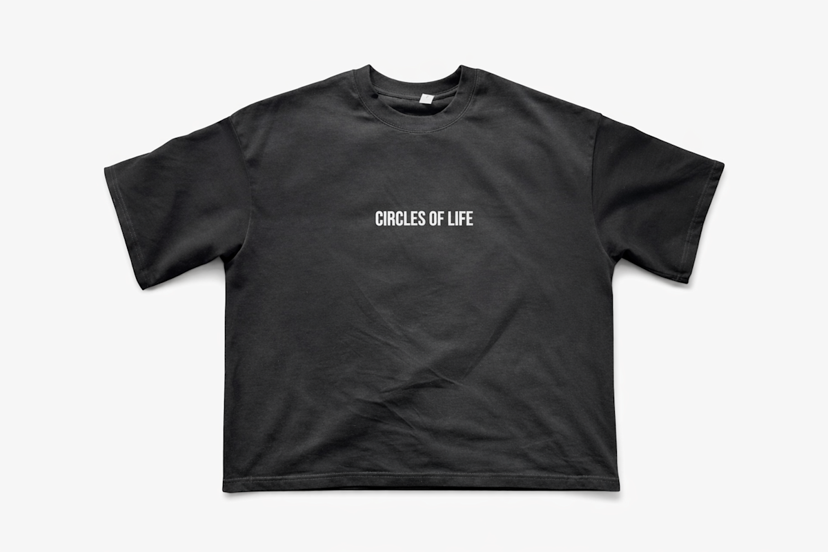 CIRCLES OF LIFE Oversized T-Shirt – Black / 280g Cotton