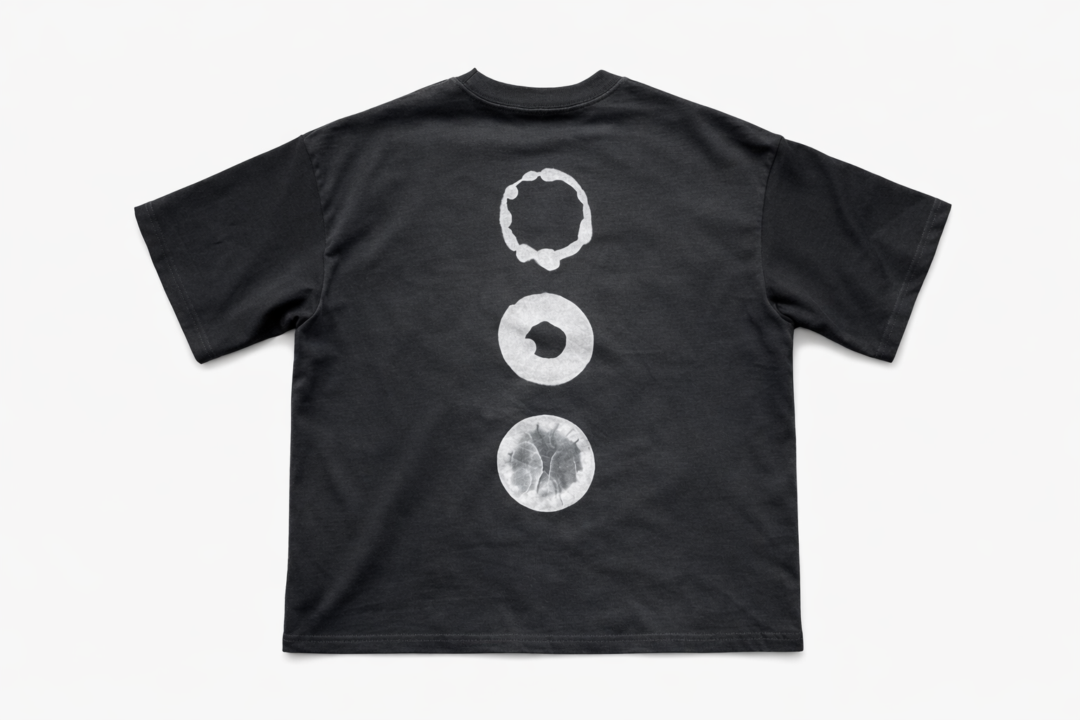 CIRCLES OF LIFE Oversized T-Shirt – Black / 280g Cotton, Back view