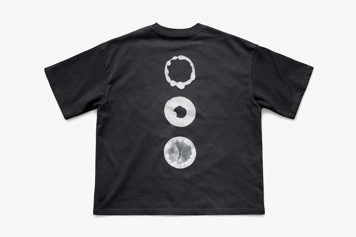 CIRCLES OF LIFE Oversized T-Shirt – Black / 280g Cotton, Back view
