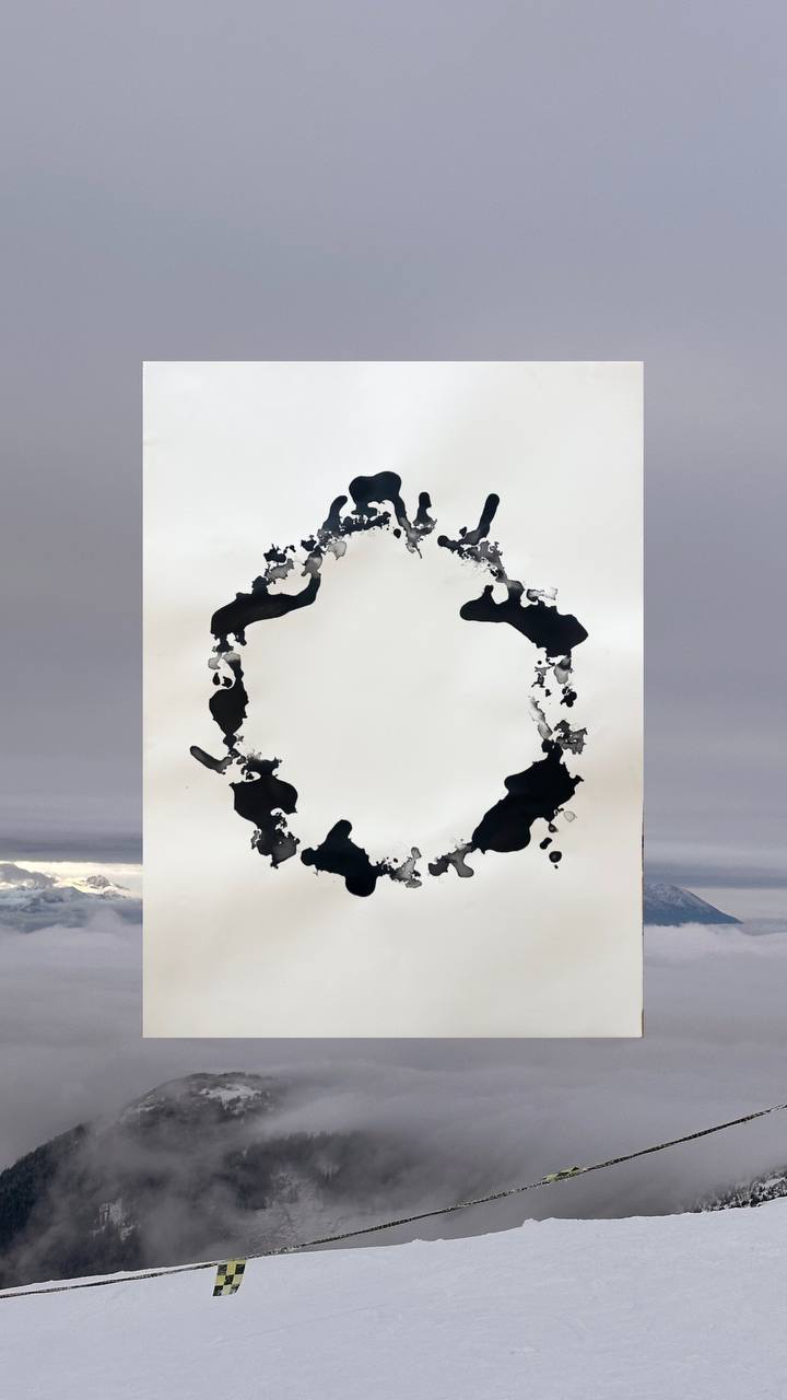 Black Circle on Paper