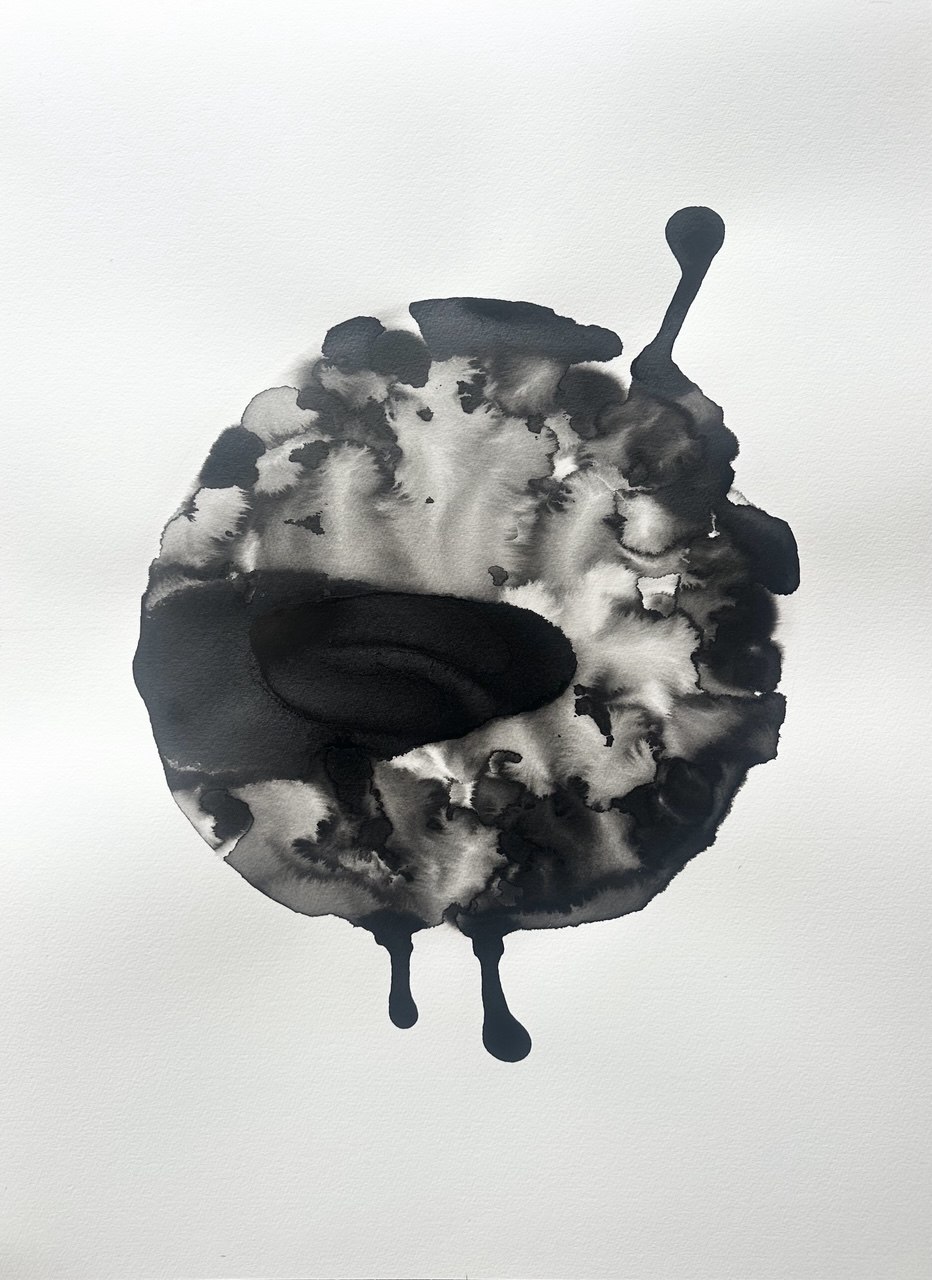 Circle X — ink on paper artwork, Evgeniia Kazarezova