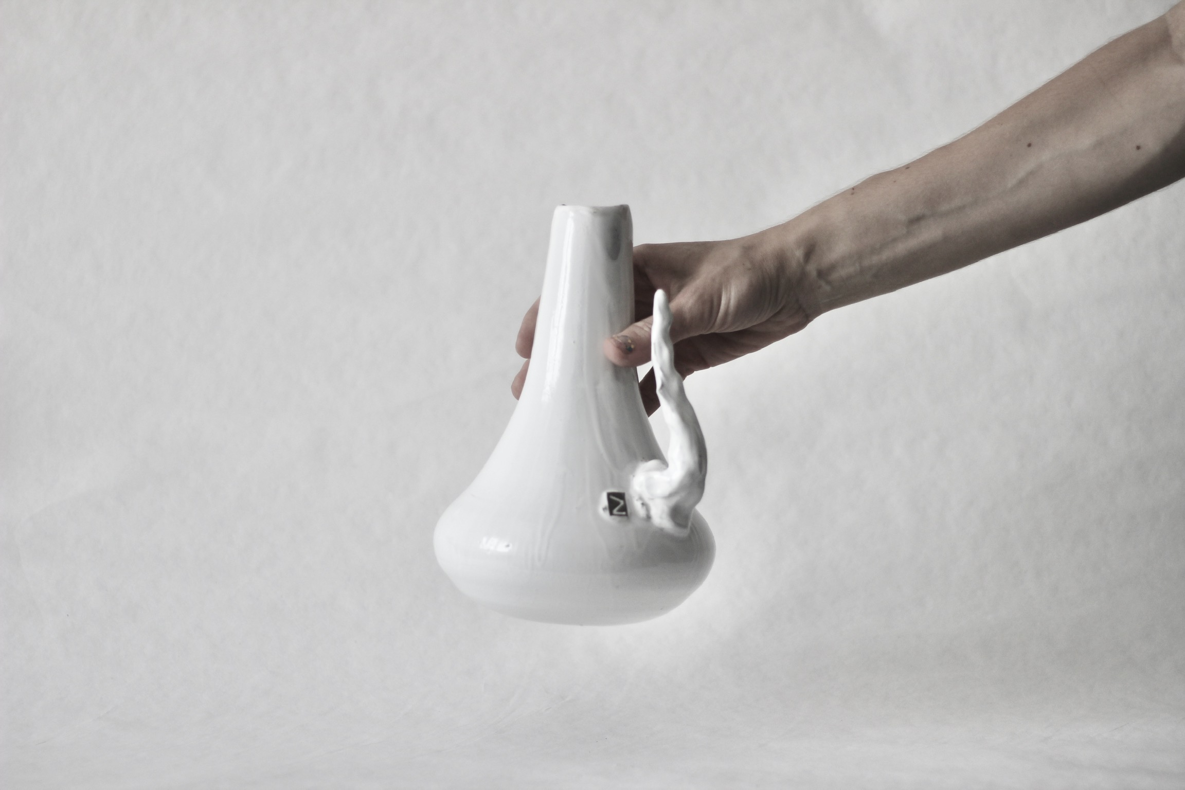 Handheld View of the Sprouted Freeform Vase – Artisanal Ceramic Design