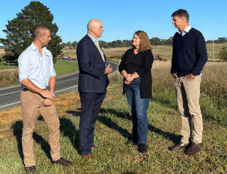 Angus and Wendy with Goulburn Mulwaree Council viewing completed upgrades to Range Road in March