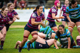 Dirty Reds Women's Rugby - Pearl Rakete looks to make a break for the Goulburn Dirty Reds Women during a game against Uni-Norths last season. Photo Peter Oliver