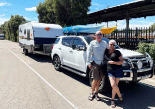 RV Friendly Long Vehicle Parking – RV Travellers Ray and Deb, making use of the RV Friendly, long vehicle parking located at the Goulburn Visitor Information Centre.
