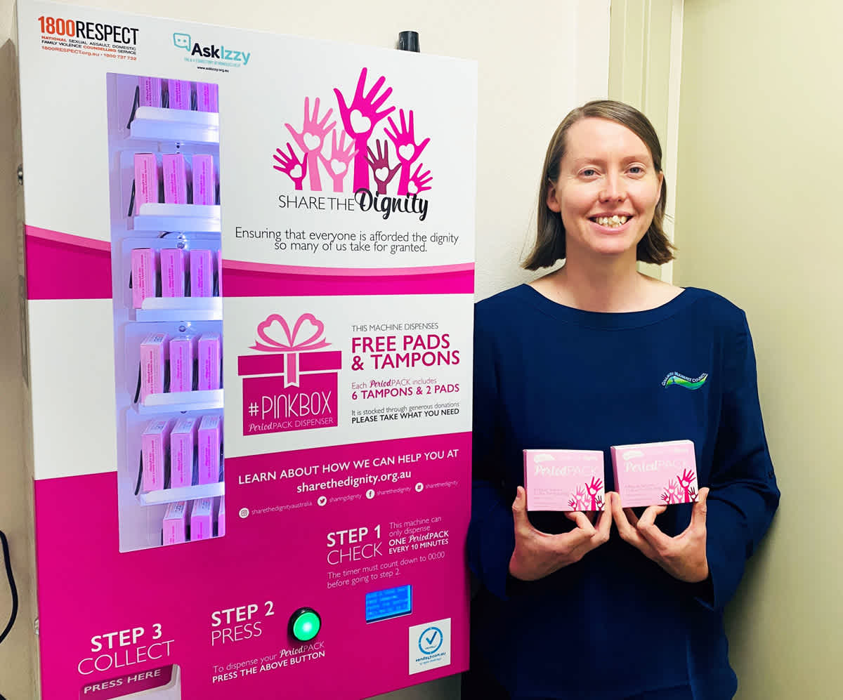 Share The Dignity vending machine The Goulburn Phoenix Goulburn