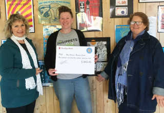 IMAGE: Nelleke Gorton President of Bega CWA and Annette Kennewell President Tilba CWA presenting a cheque for $943 to Jane Hughes for the Women’s Resource Centre in Bega