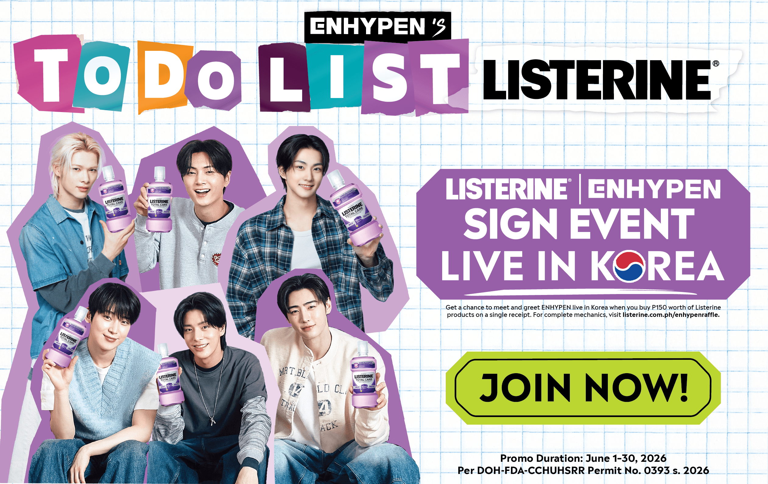 Listerine ENHYPEN Sign Event Website 2026 PH