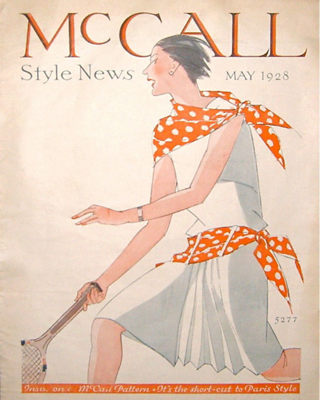 McCall Tennis illustration, vintage ad. Tennis style.