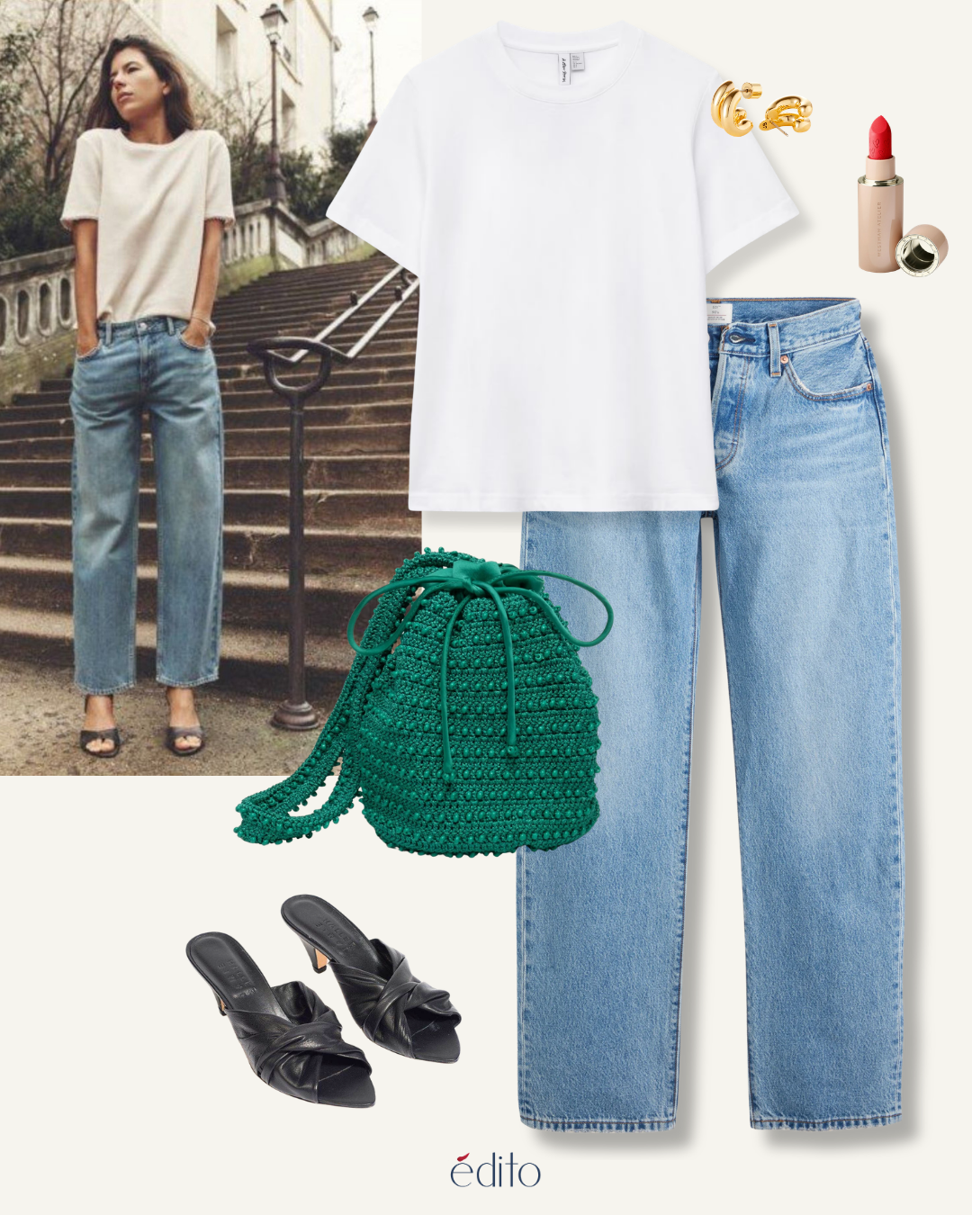White Tee and Jeans board