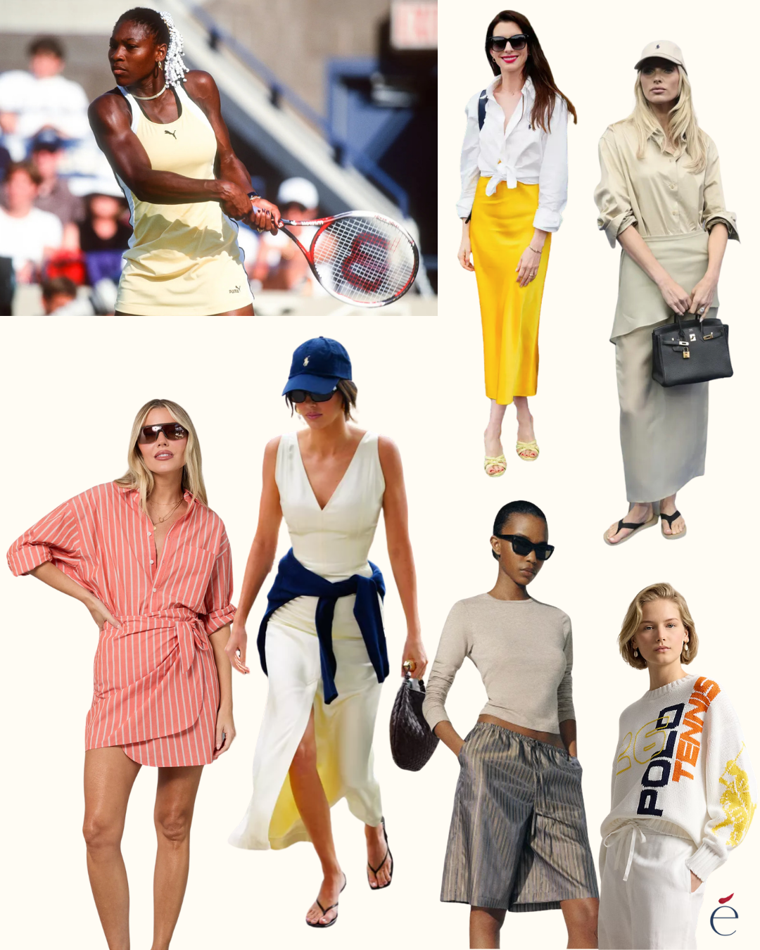 Tennis spectator, US Open fashion inspo moodboard