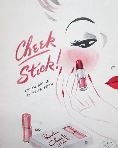 Vintage cream blush stick ad