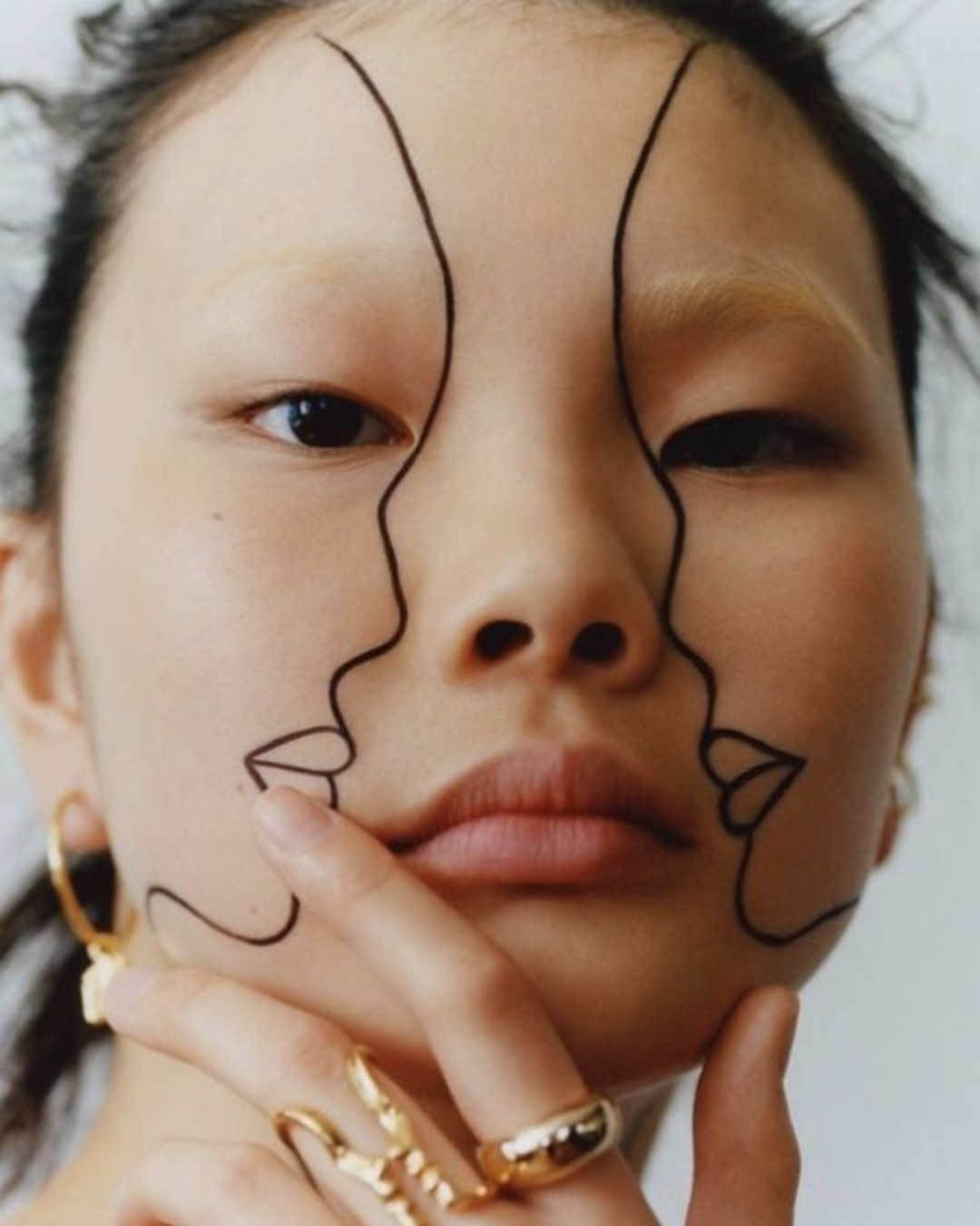 Facial line art for Halloween article