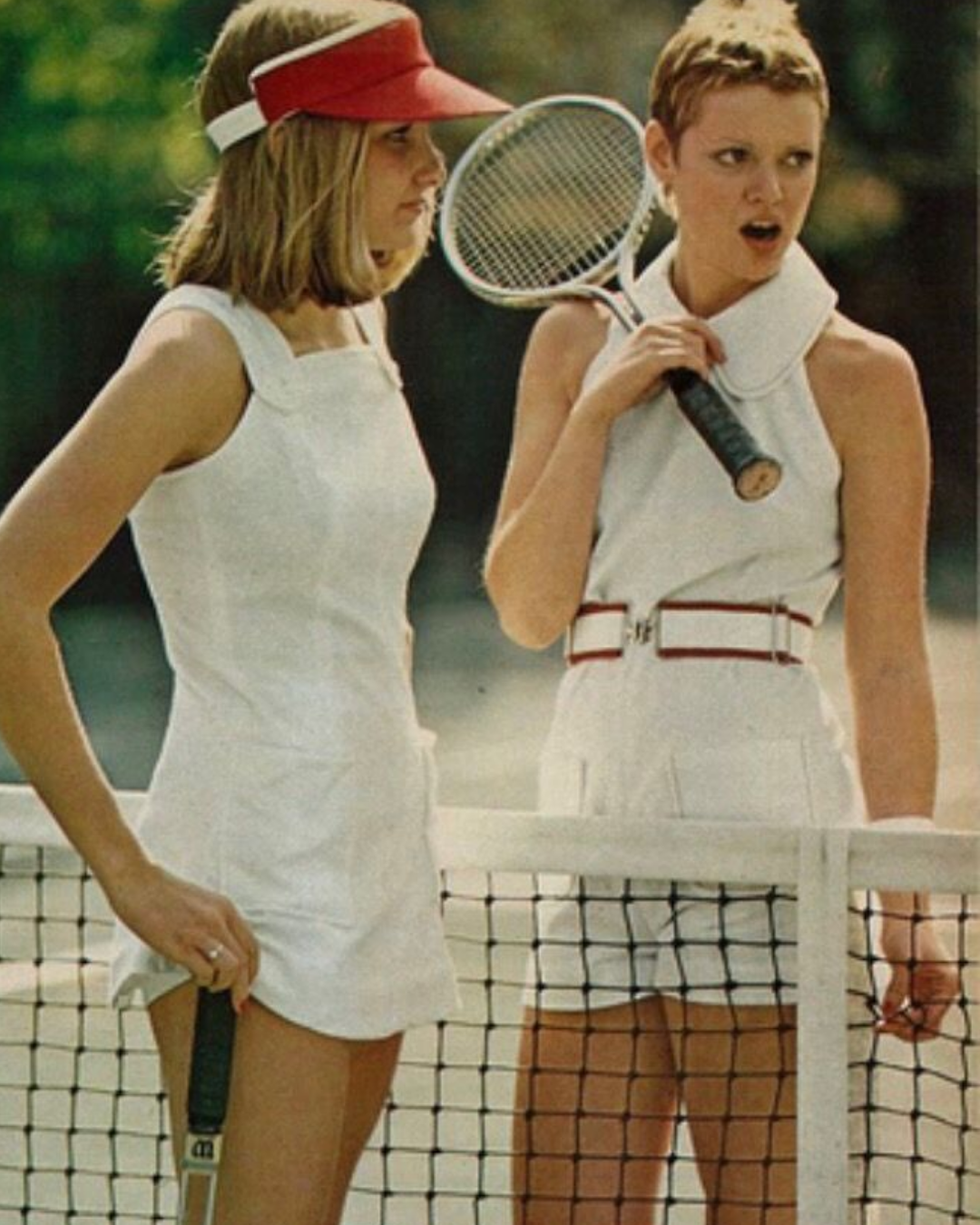 Vintage tennis image red visor