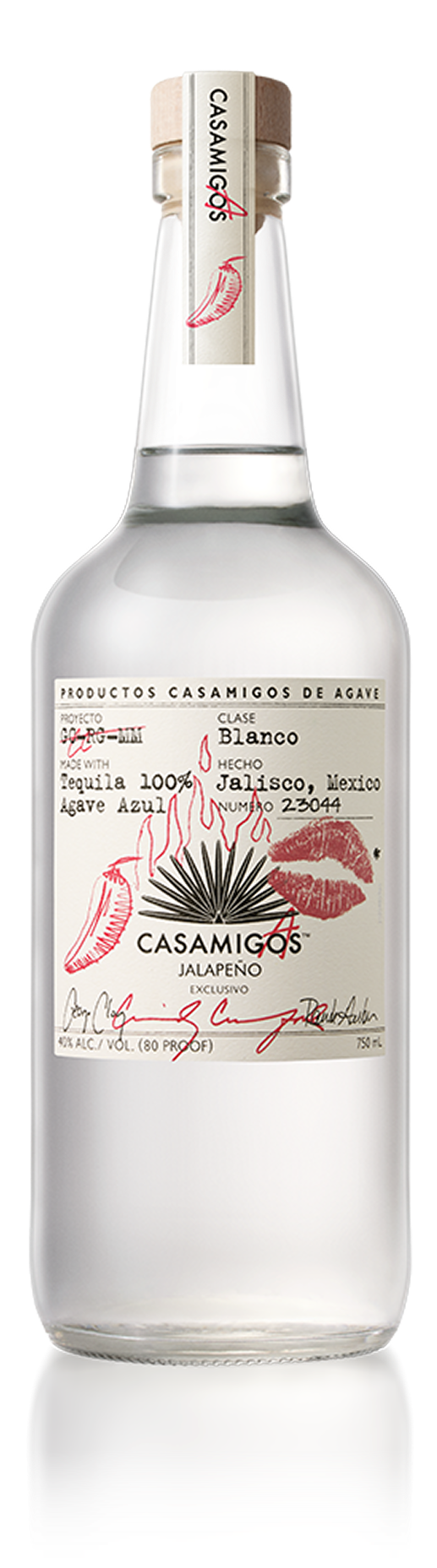 A bottle of Casamigas Jalapeno Tequila