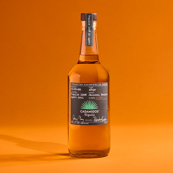 A bottle of Casamigos Añejo tequila.