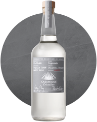 A bottle of Casamigos Cristalino tequila.