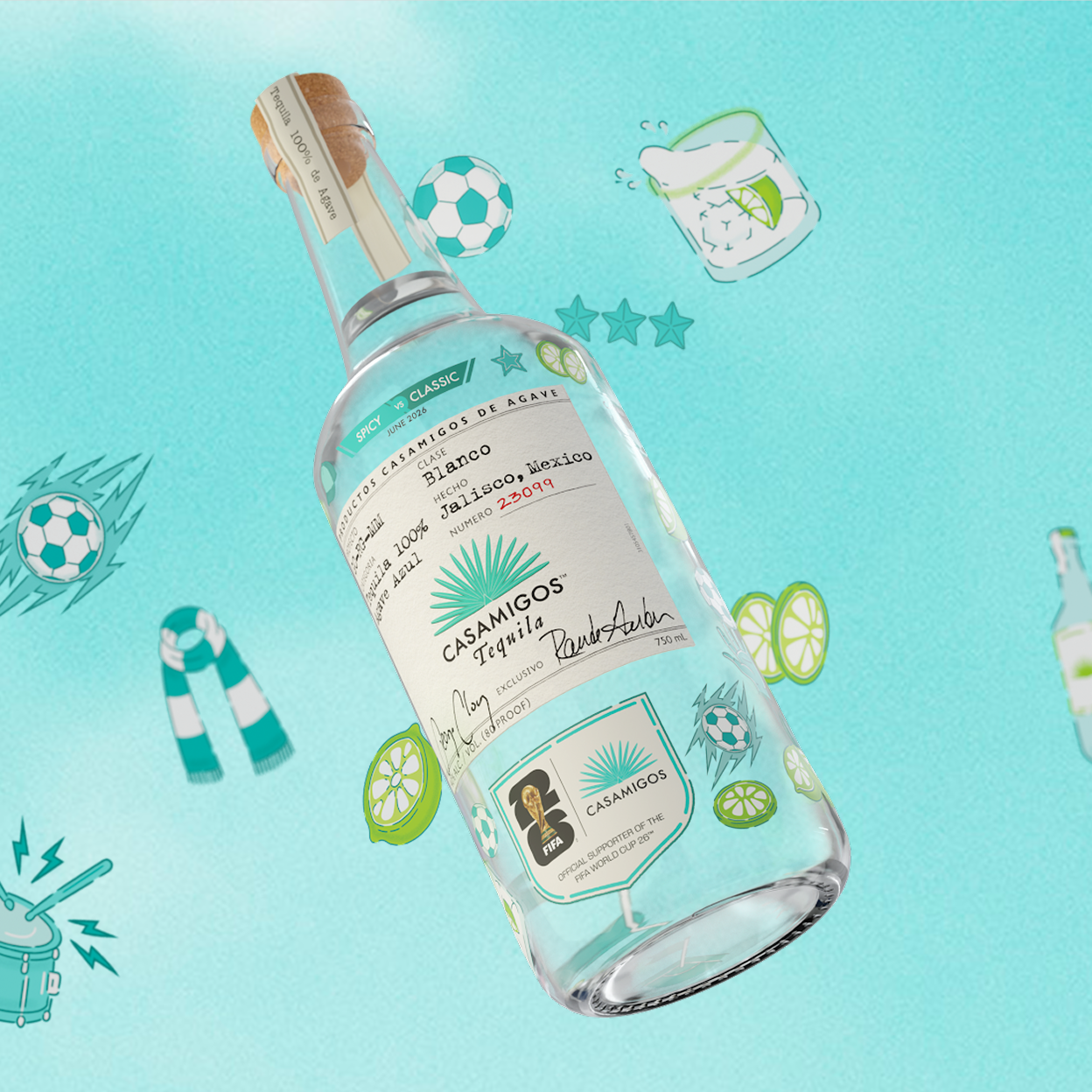 Image of a personalized Casamigos FIFA World Cup 26™ bottle