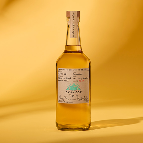A bottle of Casamigos Reposado tequila.