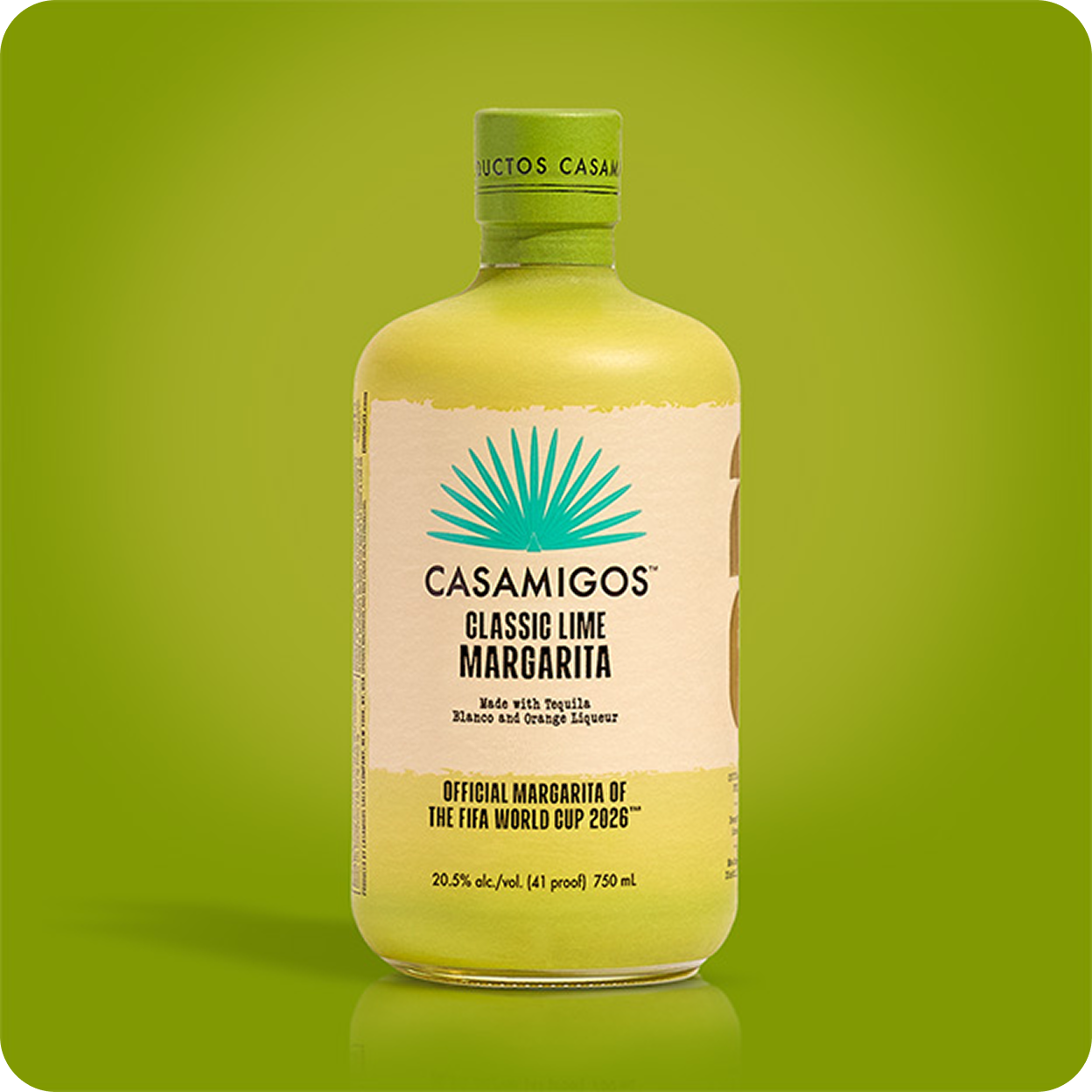 Casamigos Classic Lime Margarita bottle with fresh limes.