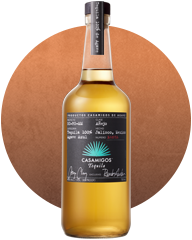 A bottle of Casamigos Añejo tequila.