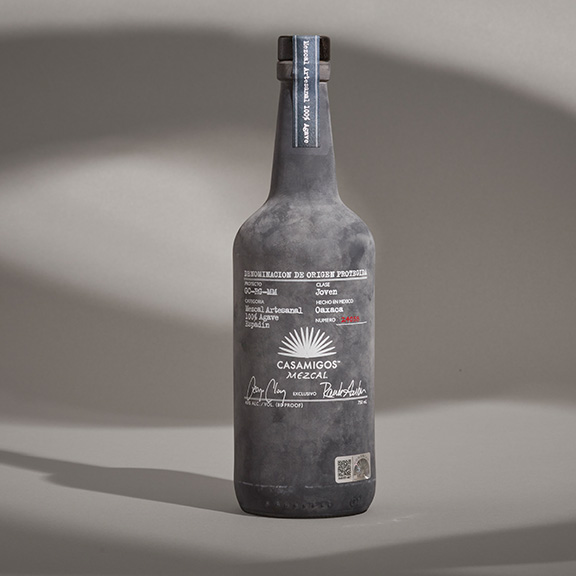 A bottle of Casamigos Joven mezcal.