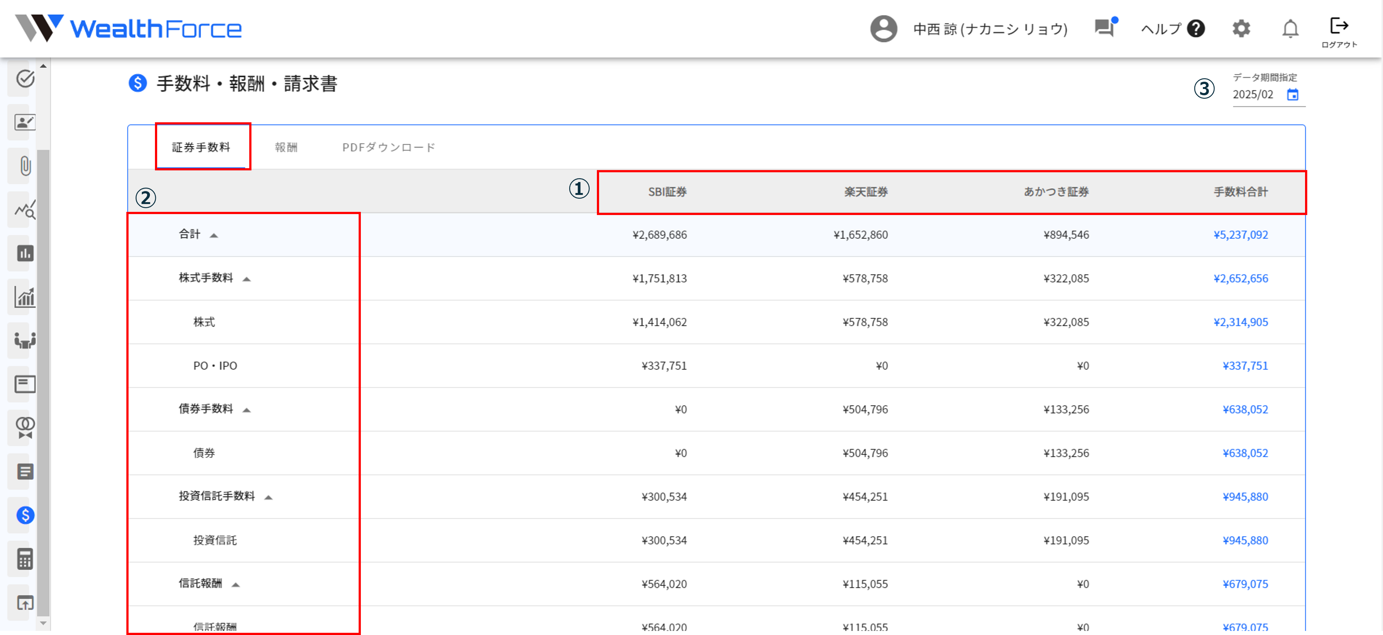 25.1.4 画面の見方（手数料）
