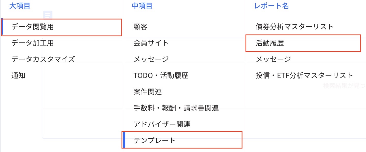 レポート 活動履歴