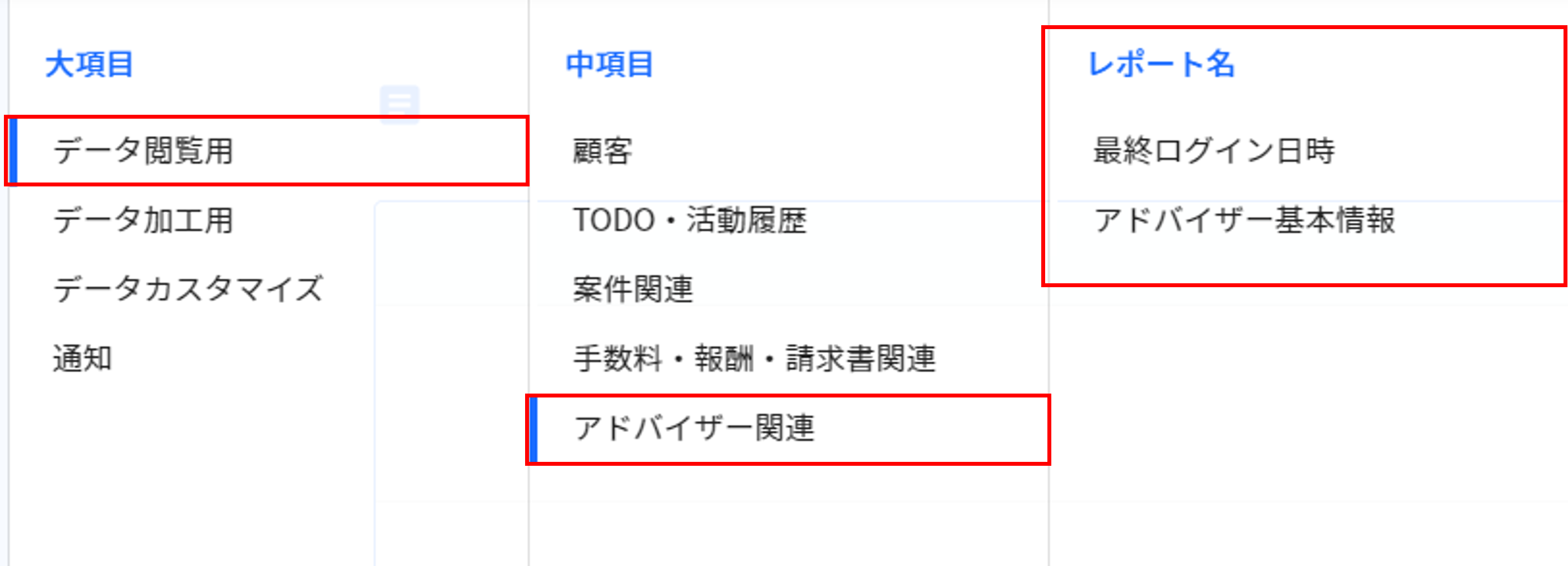 21.2.1 データ閲覧用 アドバイザー