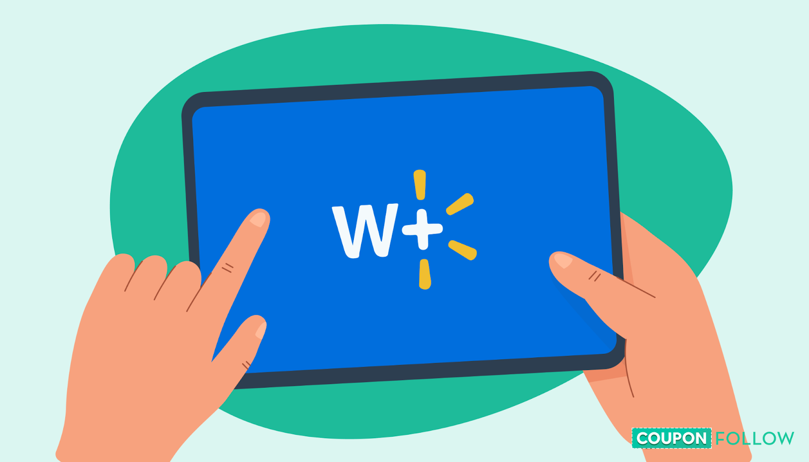  Illustration of person using Walmart.com on phone