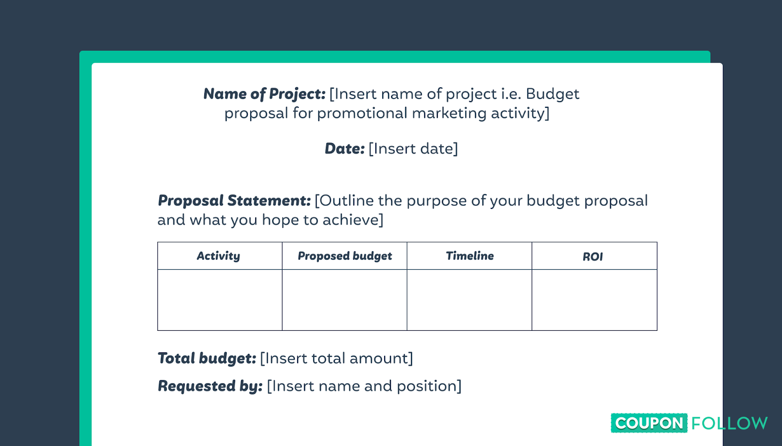 Template for a budget proposal