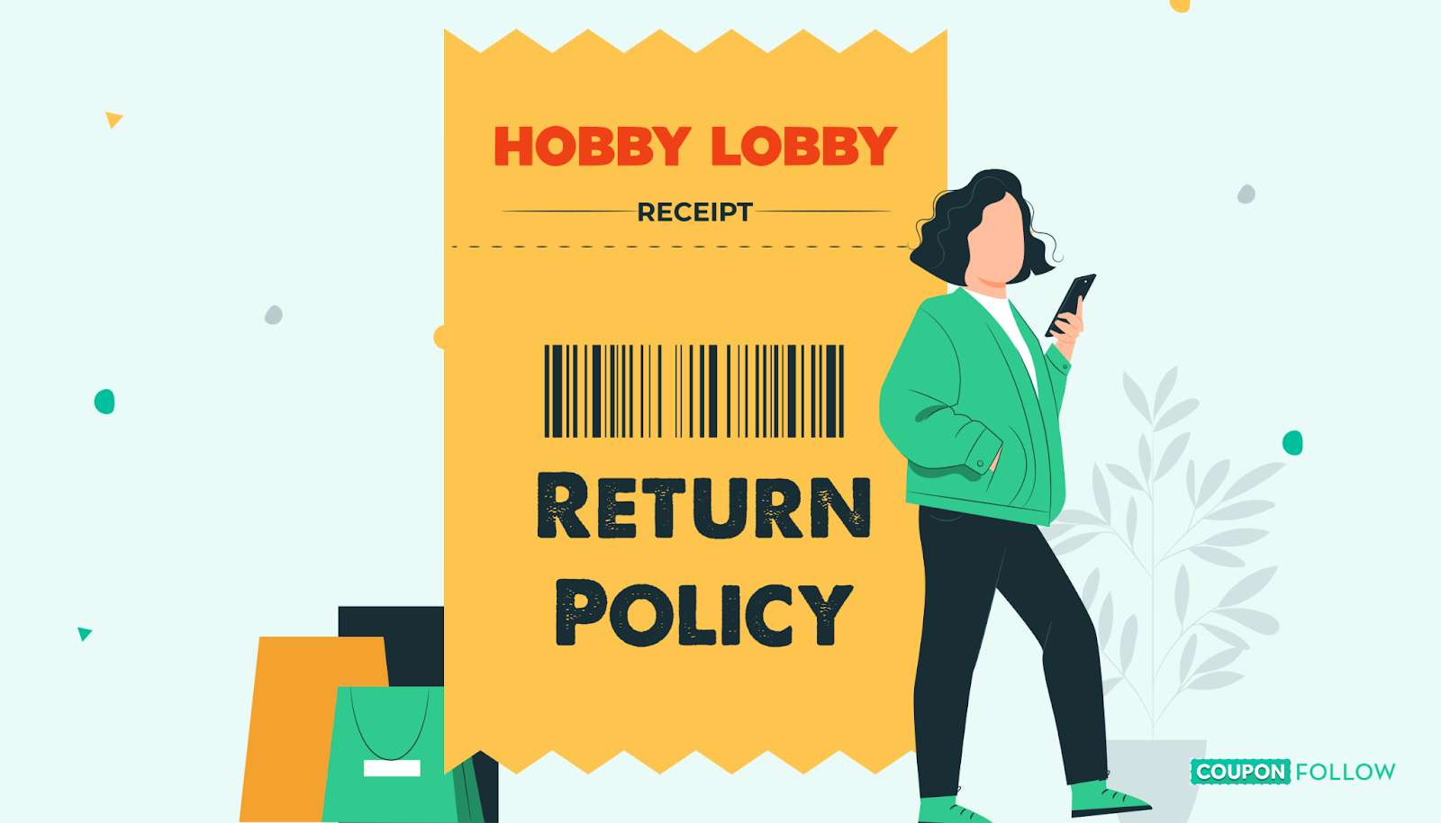 Illustration of a receipt with emphasis on return policy