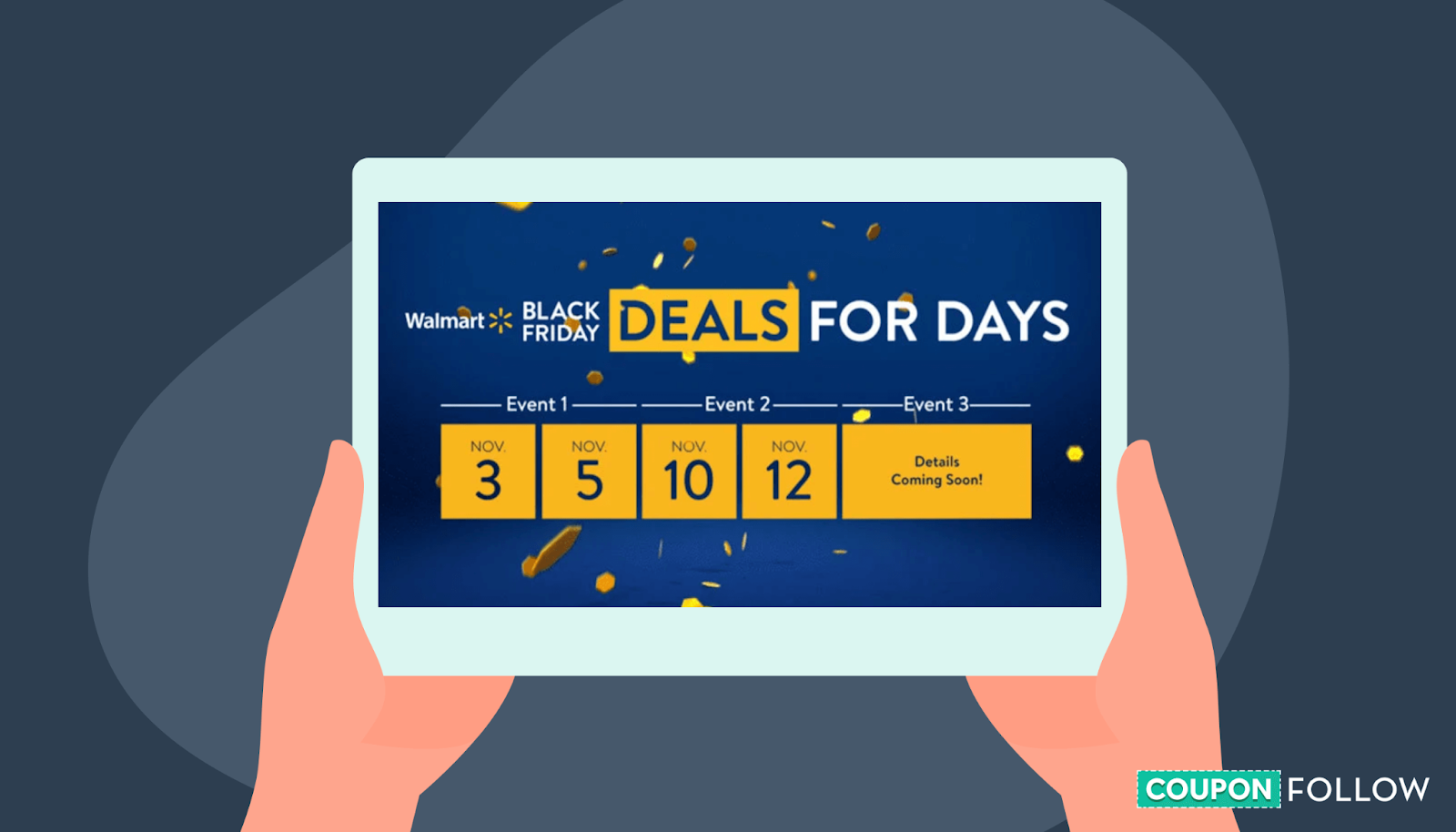 Tablet screen with Walmart Deals for Days logo