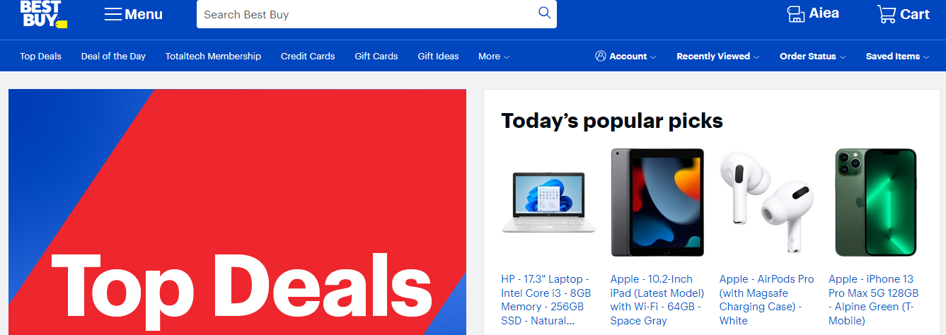  Illustration of Best Buy’s online product page